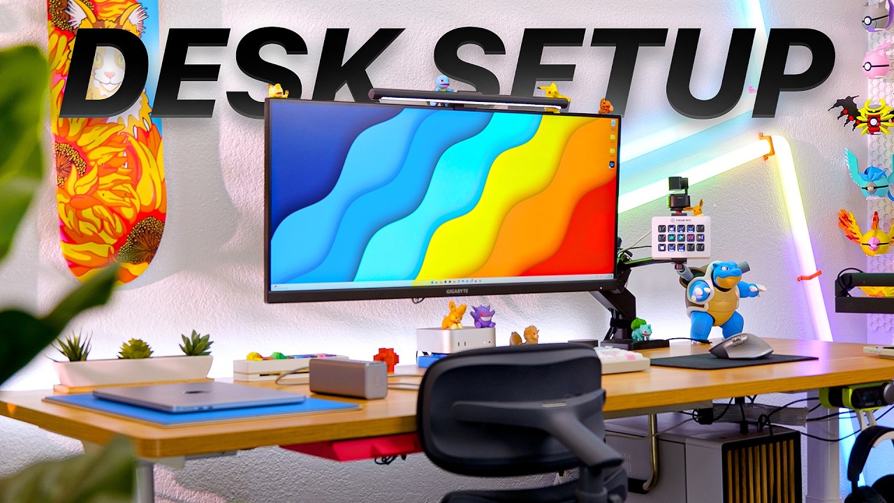 YouTube post by @new3sc for Article. Caption reads: 26 Gadgets from My Tech Desk!.