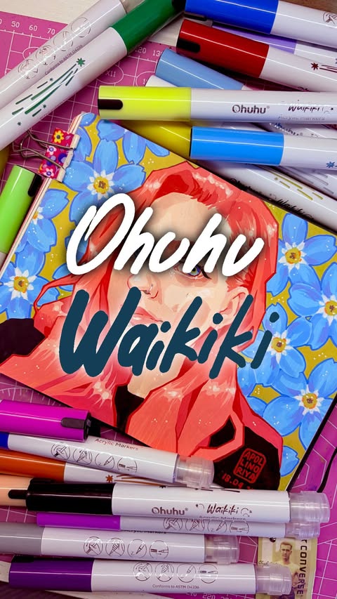 Instagram post by @apol.lino.riya for Ohuhu Art Supplies. Caption reads: Greetings, friends! Today I want to introduce you....