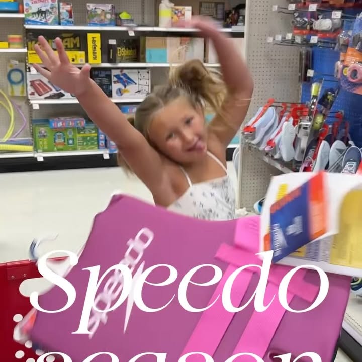 Instagram post by @madimay__ for Speedo USA. Caption reads: #ad Stocked up on all our Speedo faves at @target....