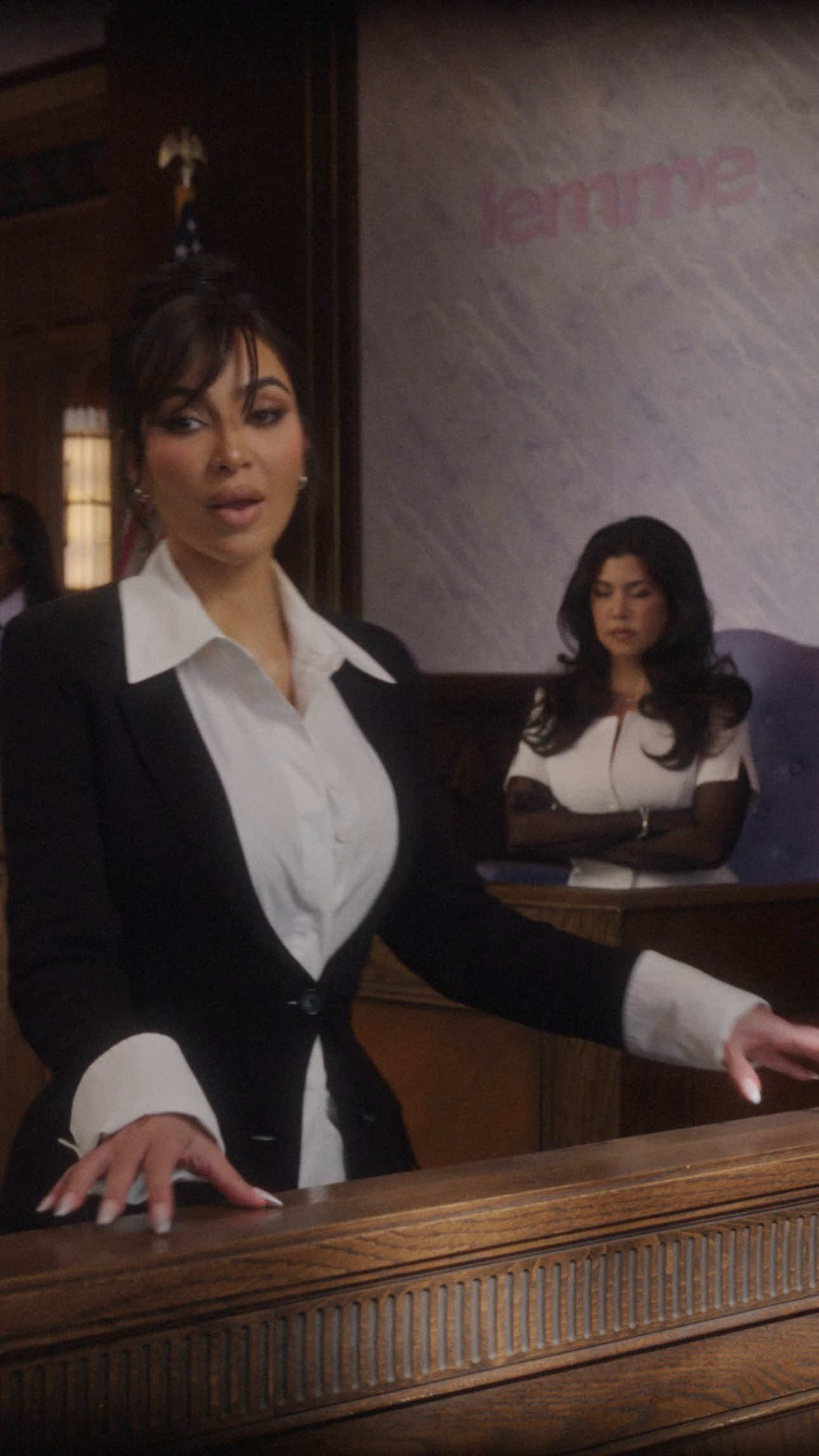 TikTok post by @kimkardashian for Lemme. Caption reads: Finally getting justice for the group chat now....