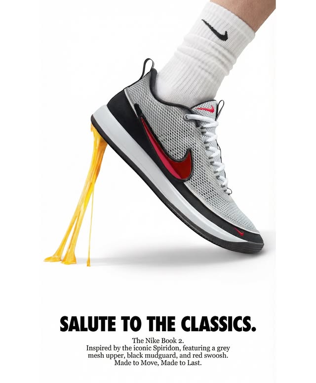 Instagram post by @dbookone for Nike. Caption reads: Nike Book 2 “Spiridon” ad inspired by [...].