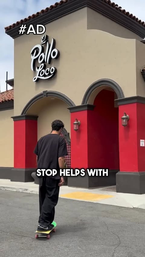 Instagram post by @_johnnyringer_ for El Pollo Loco. Caption reads: [...] Shredding the pavement and the menu.....
