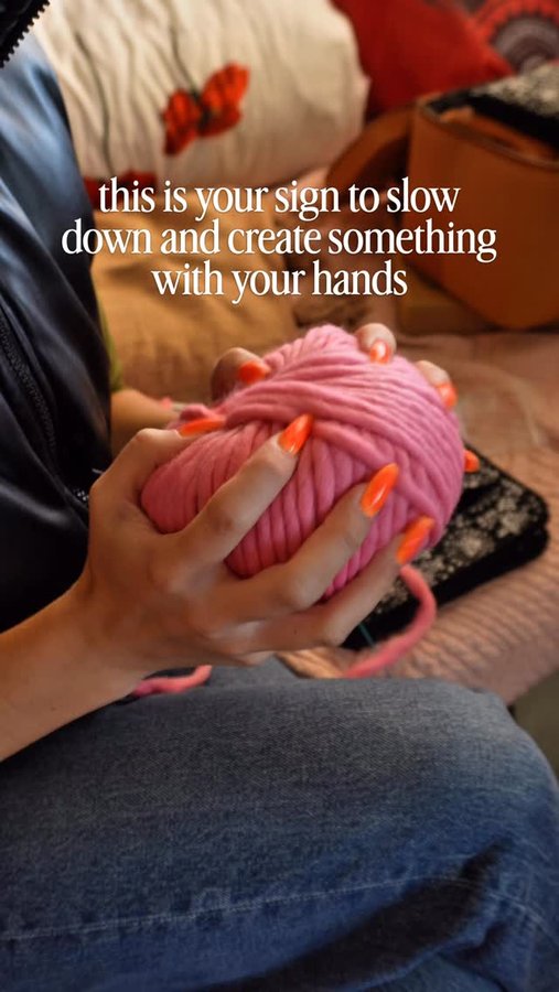 Instagram post by @katesolenne for We Are Knitters. Caption reads: it’s still 2025, try something new 

currently....