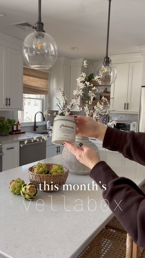 Instagram post by @ourhomeoncolonial for Vellabox. Caption reads: This month’s @vellabox candle is from @unboundglo....