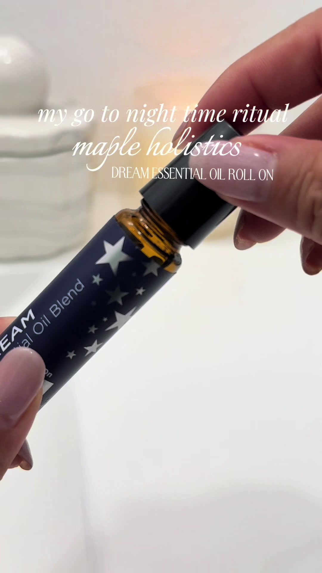 TikTok post by @aprilschair for Maple Holistics. Caption reads: [...] way to slow down before bed. 💜 @Maple....