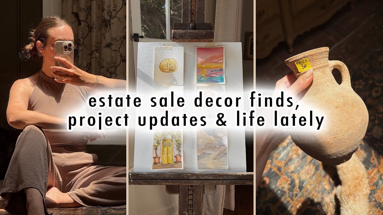 YouTube post by @xomacennavlogs for Fable Home. Caption reads: VLOG: estate sale decor finds, project updates &....