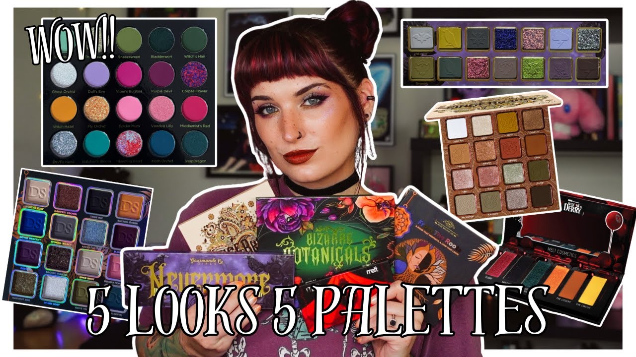 YouTube post by @battybean for Sigma Beauty. Caption reads: 5 looks 5 palettes! | nevermore, paisley hoot,....