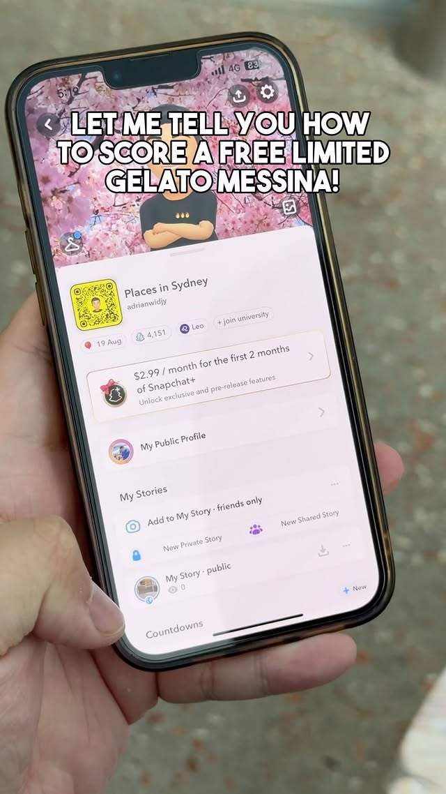 Instagram post by @adrianwidjy for Gelato Messina. Caption reads: Get a FREE limited edition Gelato Messina thanks....