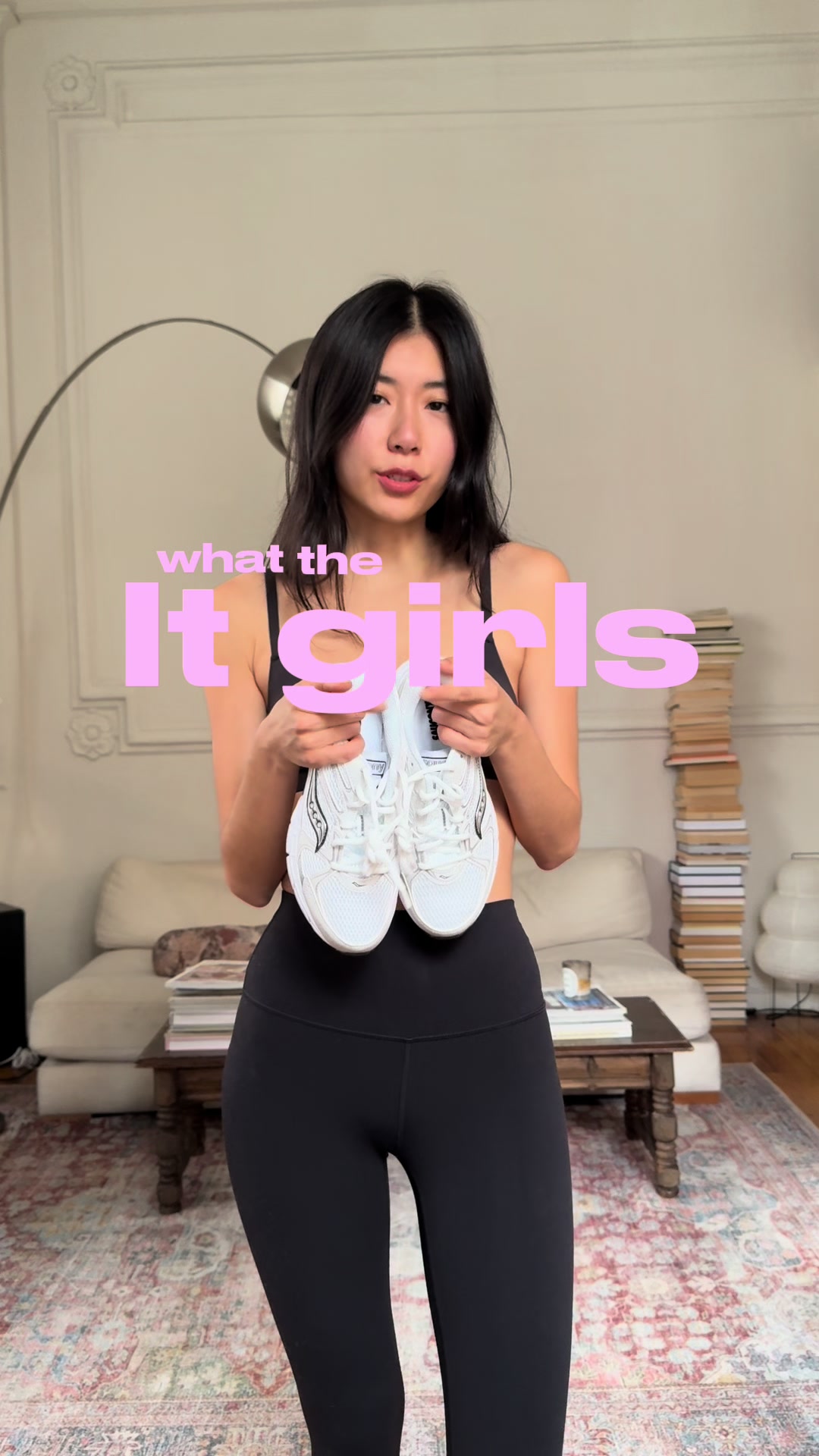 TikTok post by @tinarzhang for Saucony. Caption reads: #SauconyPartner love a 90s heritage shoe for....