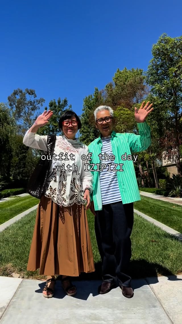 Instagram post by @akiandkoichi for IZIPIZI. Caption reads: [...] a look together. The new shape from @izipizi....