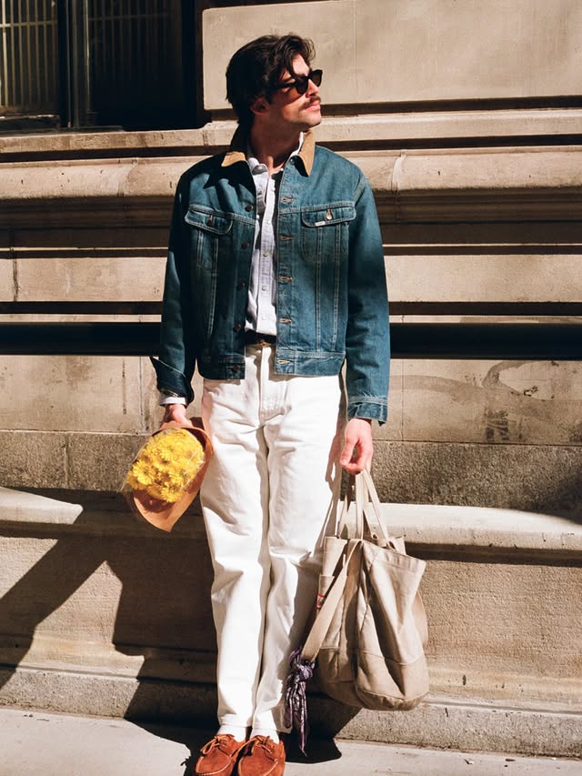 Instagram post by @vito_9999 for Lee Jeans. Caption reads: [...] around The Village in the new @jcrew x....