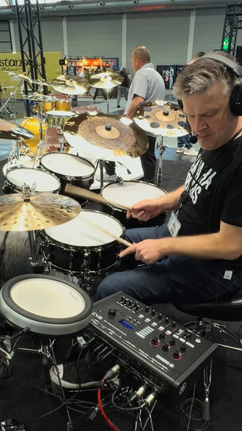 Instagram post by @drums.bonedo for Yamaha Music. Caption reads: The new Yamaha EAD50 drum module at The Europe....
