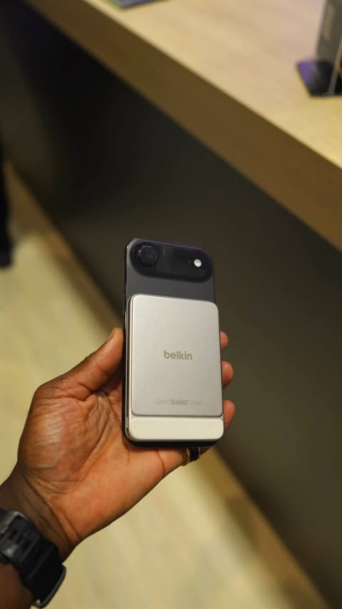 Instagram post by @gadgetsboy for Belkin. Caption reads: [...] battery tech not even in your phone yet....