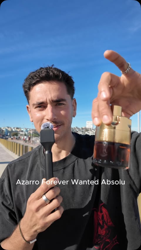 Instagram post by @berniemor for AZZARO Parfums. Caption reads: the fragrance that will get people talking....
