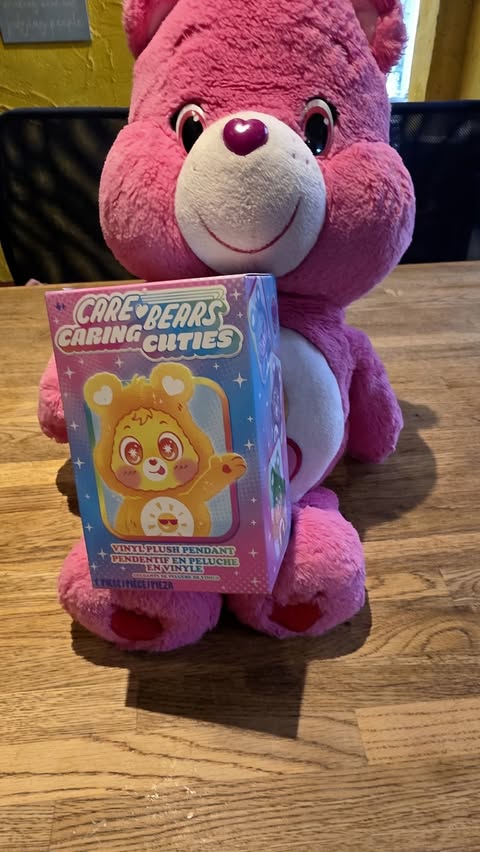 Instagram post by @pinotparentingxwithxmrsp for Care Bears. Caption reads: [...] sooooo excited when they were gifted a Care....