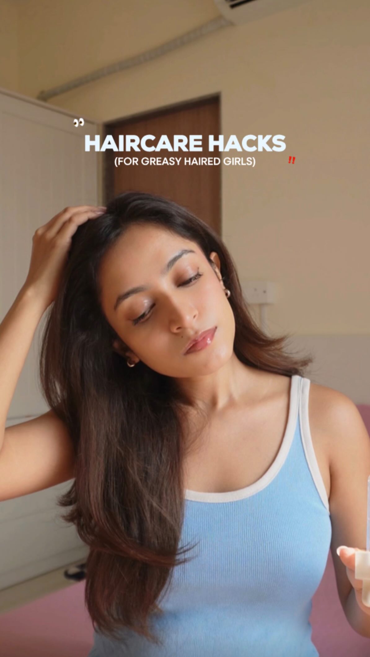 Instagram post by @anushkahazraa for Novology. Caption reads: this one’s for all my fellow greasy haired....