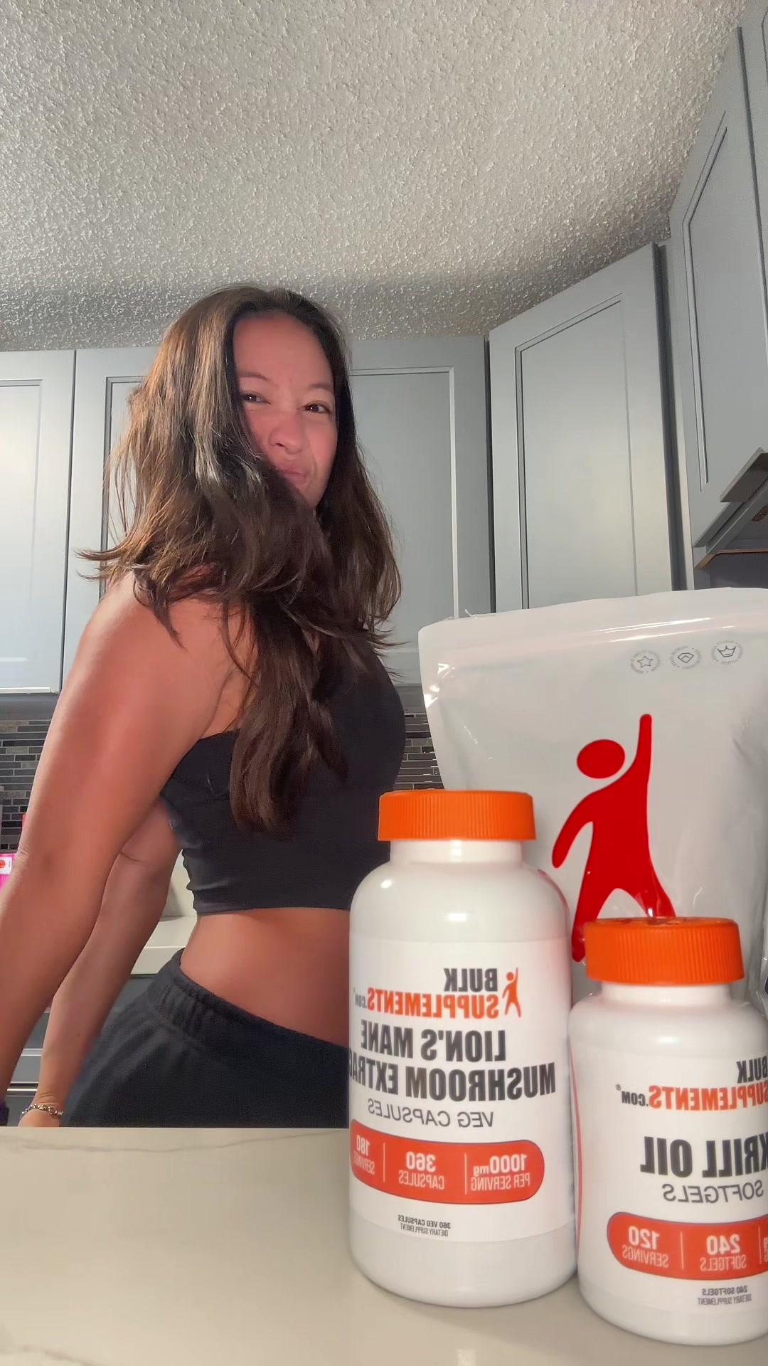 TikTok post by @just..lalaa for BulkSupplements. Caption reads: Thank you @BULKSUPPLEMENTS ! I’d be lost without....