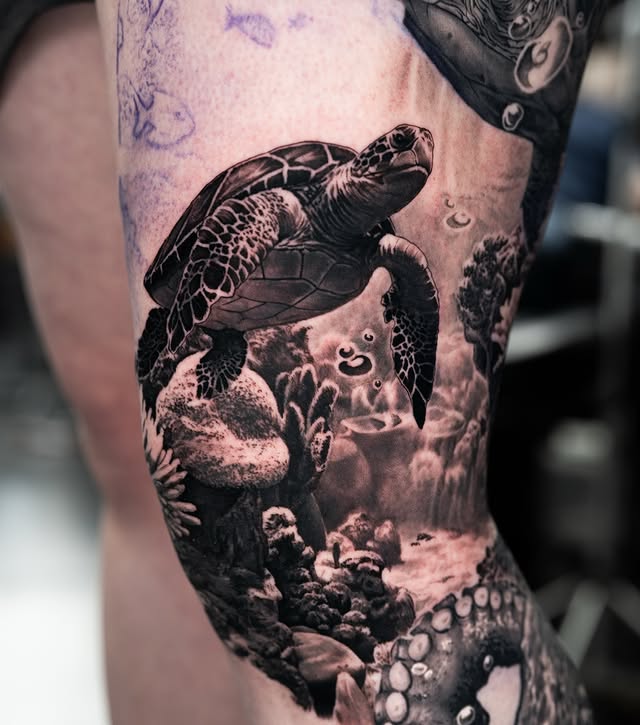 Instagram post by @zakperry_tattoos for Hustle Butter. Caption reads: [...] progress went! Sponsored by:....