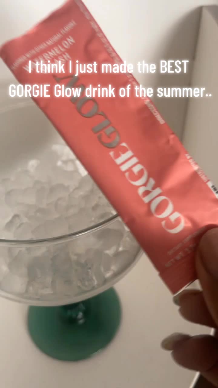 TikTok post by @raeward92 for Gorgie. Caption reads: [...] Mocktail ✨🍉 Mixing up: 💖 GORGIE Glow....