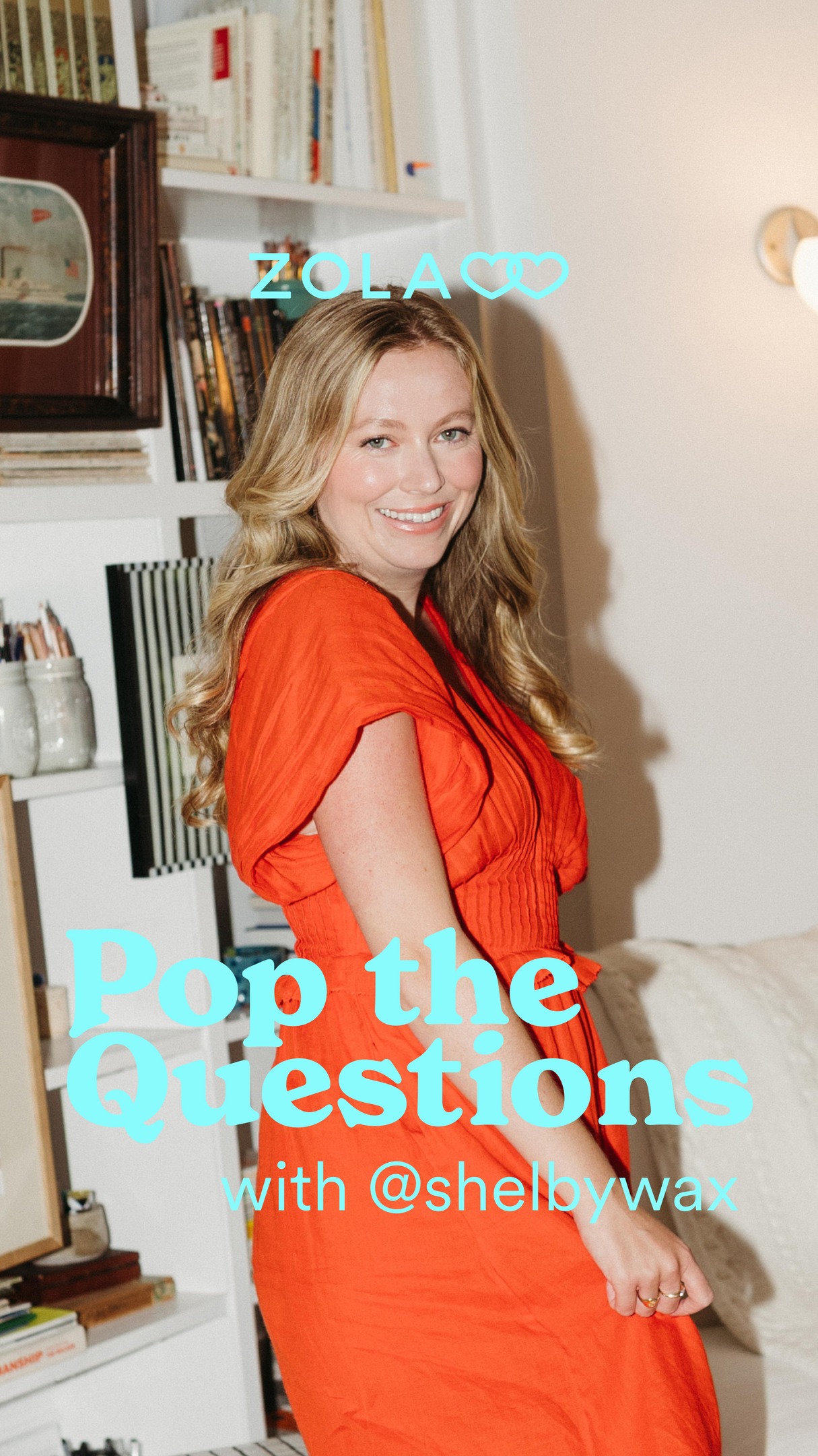 Instagram post by @shelbywax for ZOLA. Caption reads: Vogue contributing writer and wedding consultant....