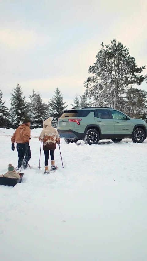 Instagram post by @dreaming_outloud for chevrolet. Caption reads: [...] family winter adventures in @Chevrolet’s new....