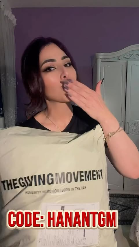 Instagram post by @its_hanon_hammad for The Giving Movement. Caption reads: [...] use code : HANANTGM Outfits by....