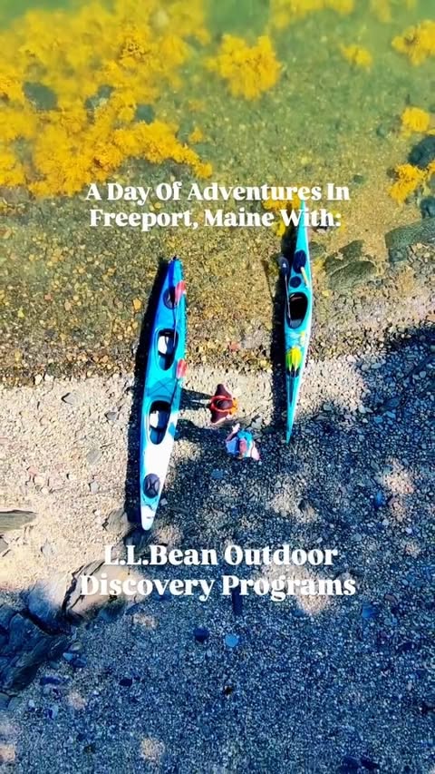 Instagram post by @travelingmainers for L.L.Bean. Caption reads: [...] Maine trying out new adventures with....