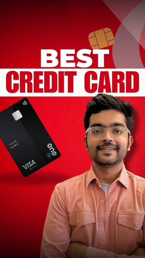 Instagram post by @bizharshit for OneCard. Caption reads: The Lifetime Free Metal One Credit Card, comes....