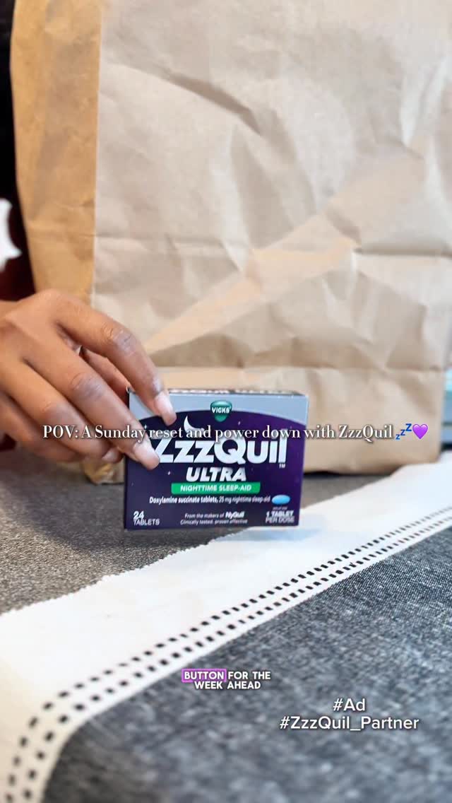 Instagram post by @ladygrit_ for ZzzQuil. Caption reads: #AD Sunday nights are my reset button and I’m not....