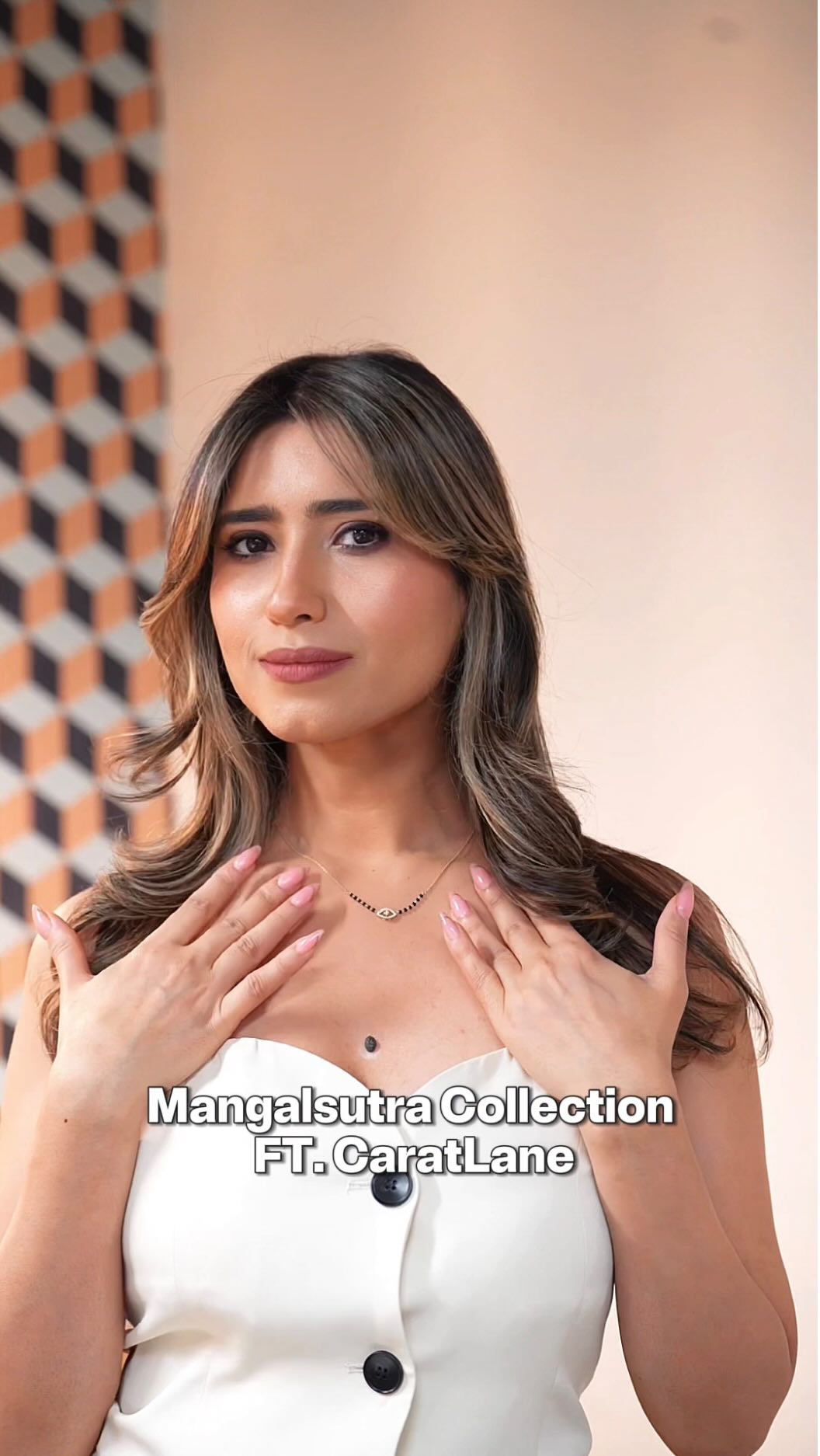 Instagram post by @thesamridhijoshi for CaratLane. Caption reads: I didn’t know a mangalsutra could be this easy to....