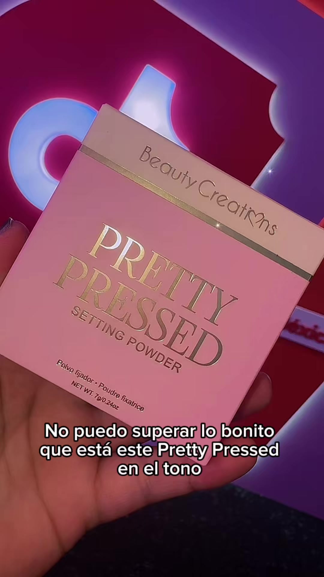 TikTok post by @moonespinosa27 for Beauty Creations Cosmetics. Caption reads: #polvo #polvocompacto #mirutinabc....