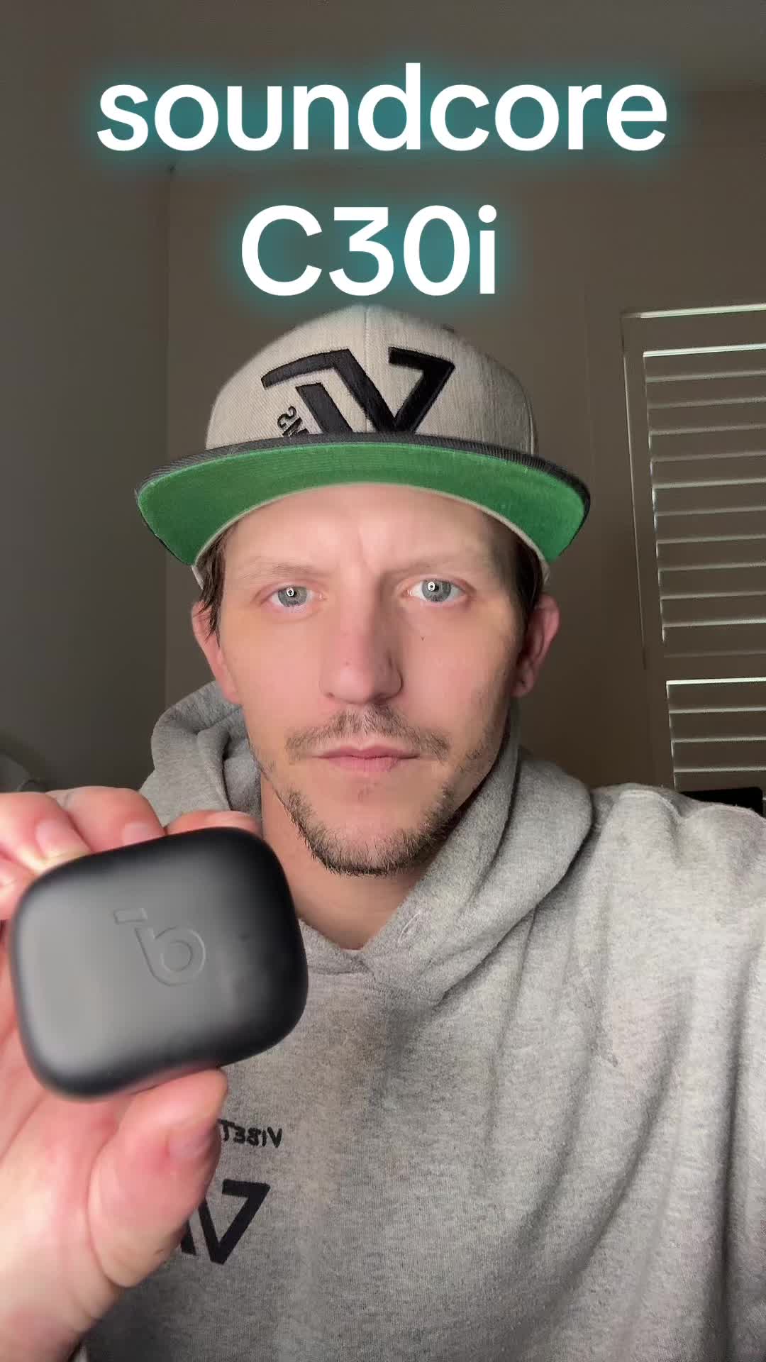 TikTok post by @vibetimezreviews for Soundcore by Anker. Caption reads: [...] #ankerambassador #soundcore #c30i @soundcore....