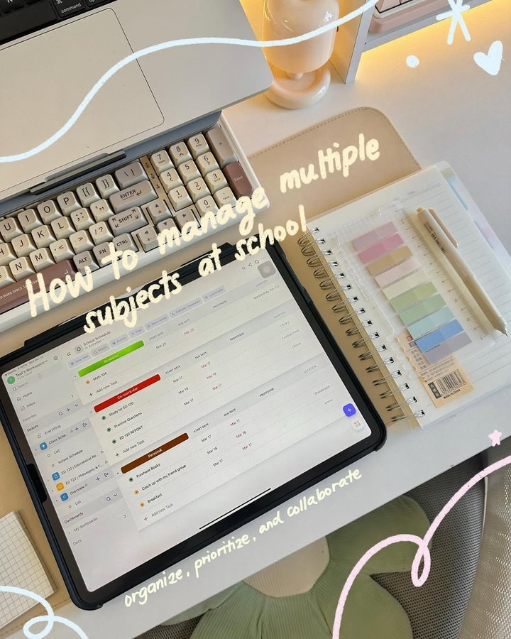 Instagram post by @teal.days for ClickUp. Caption reads: I really had fun using @clickup 👩🏻‍💻 ClickUp is....