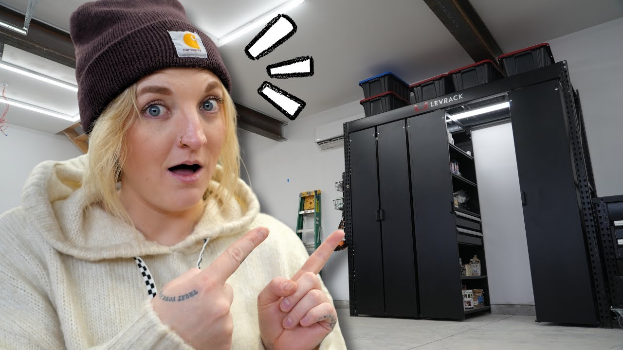 YouTube post by @diyinprogress for ISOtunes. Caption reads: Extreme Garage Organization + Future Workshop....