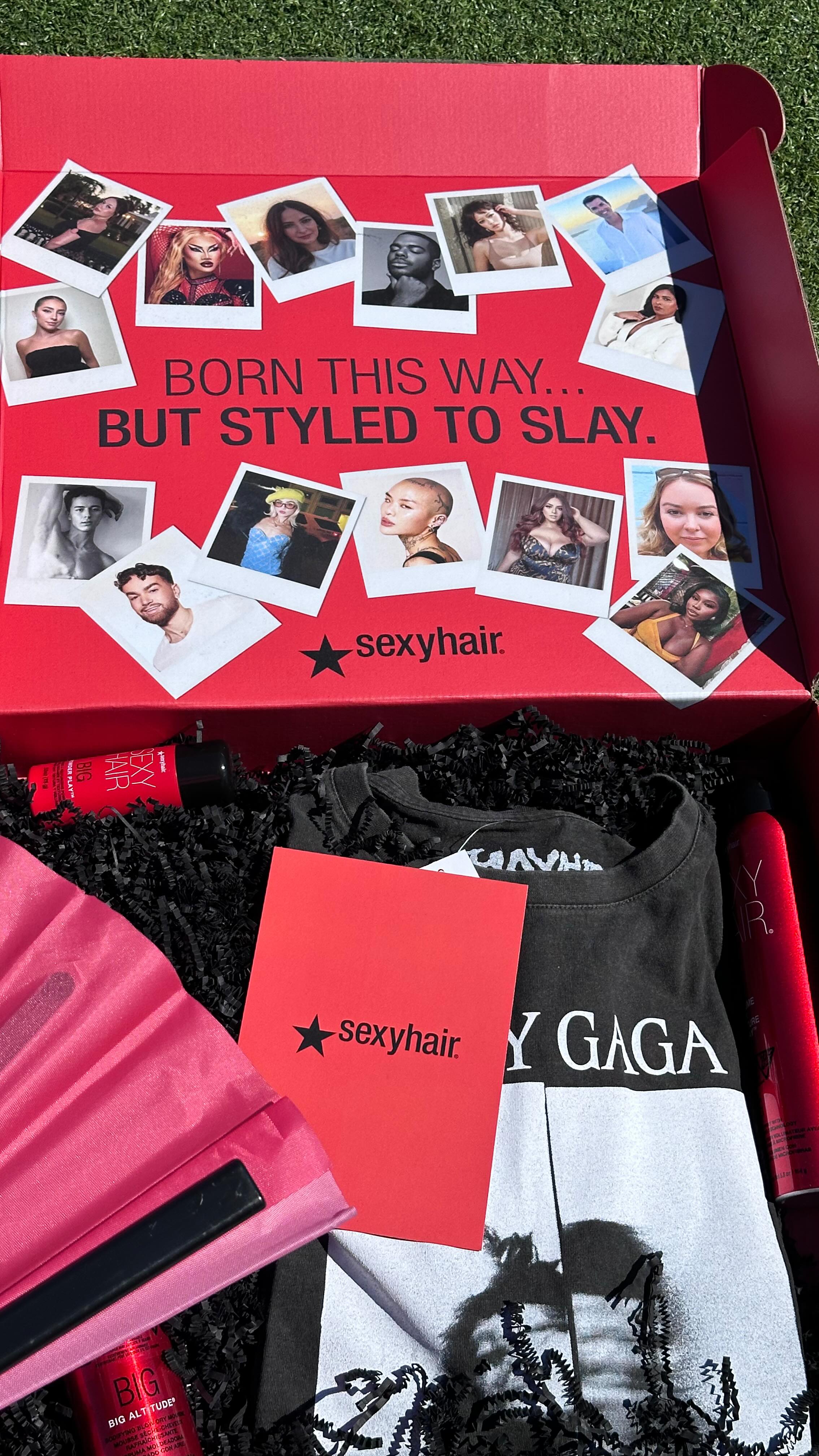 Instagram post by @herapatra for SexyHair. Caption reads: Lady Gaga concert with @sexyhair recap 📼🎸🖤.