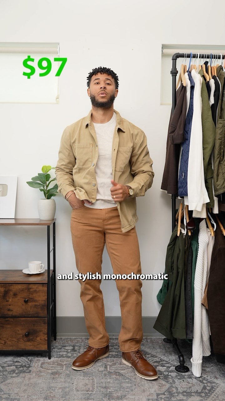 Instagram post by @treybryantstyle for MagicLinks. Caption reads: 5 Fall Outfits UNDER $100. 🔗 in bio....