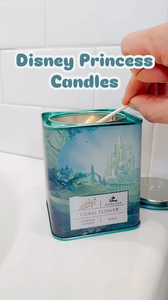 Instagram post by @alessandratorresani for Toynk. Caption reads: Disney Princess Candles by @toynktoys 🏰🕯️ I....