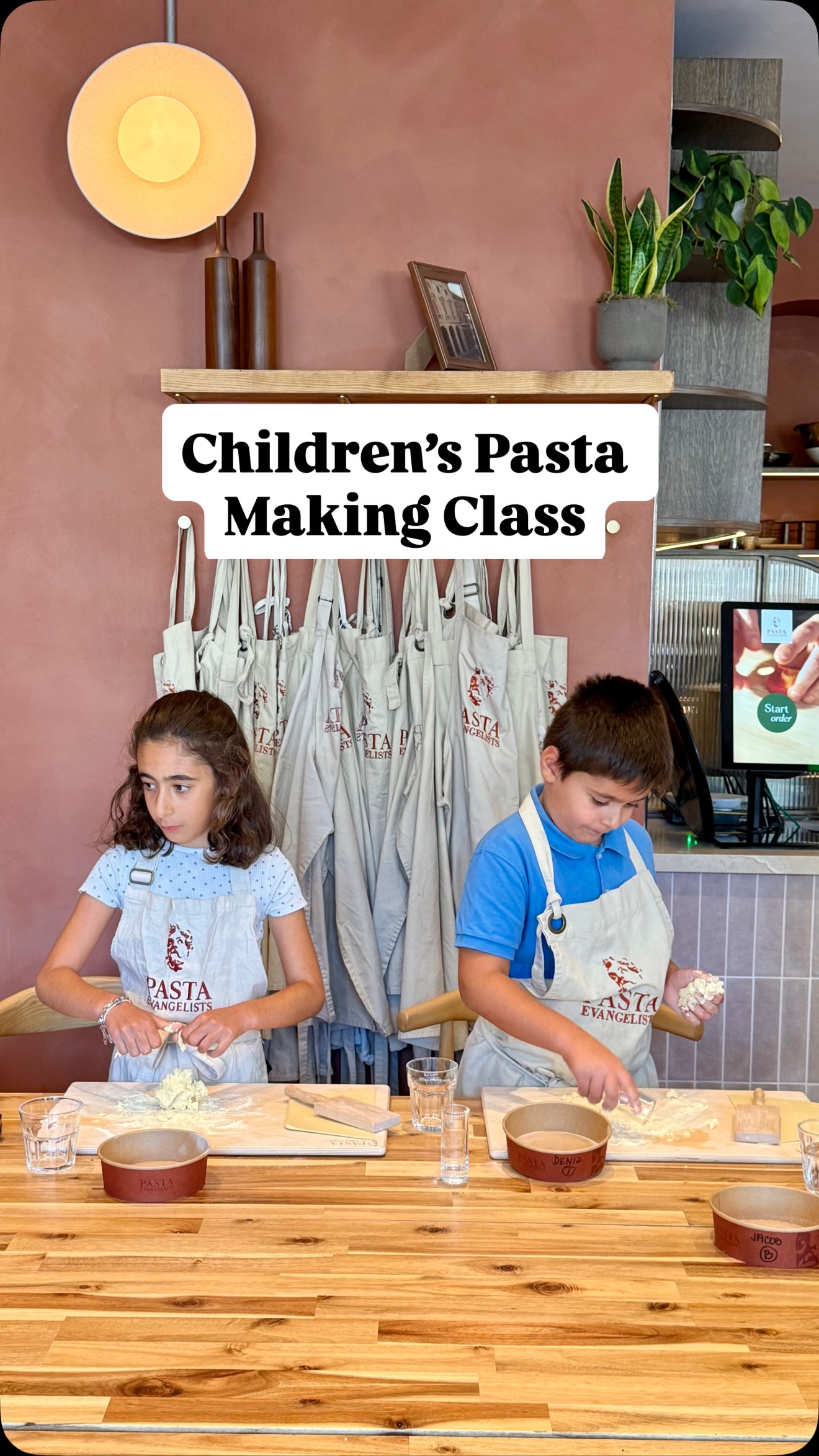 Instagram post by @whereto_london for Pasta Evangelists. Caption reads: [...] children’s pasta-making class with Pasta....