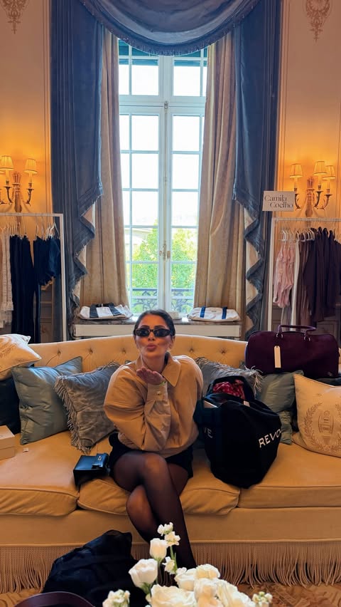 Instagram post by @ghazzzzzz for REVOLVE. Caption reads: Paris, but make it REVOLVE 🇫🇷✨ Had the best time....