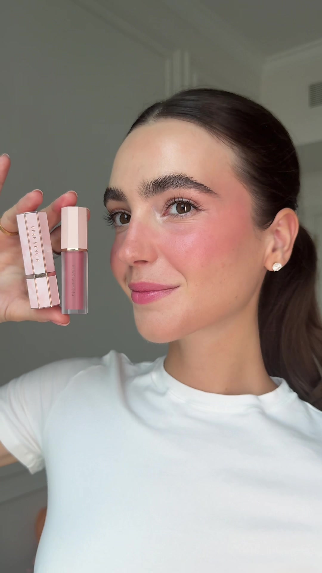 TikTok post by @tanyasv_ for DearDahlia. Caption reads: Have you tried this blush technique? Blush @Dear....