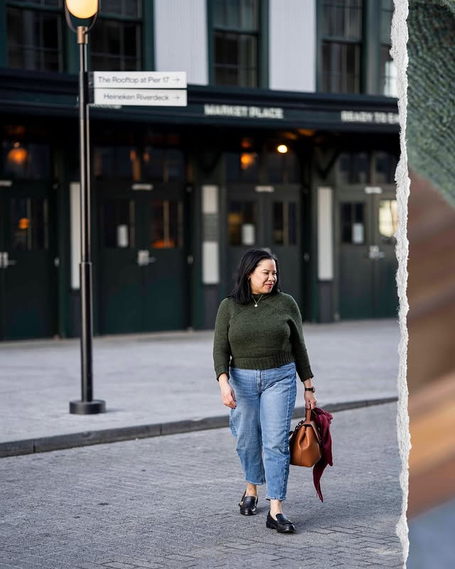 Instagram post by @knitandgrace for Babylon Leather. Caption reads: [...] Handbag: Large sized #Polene bag by Babylon....