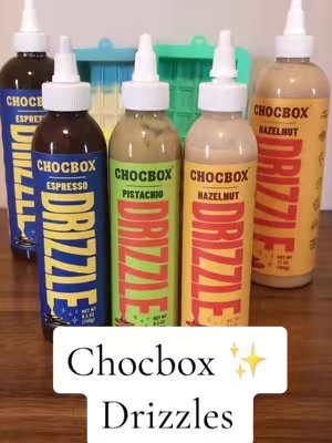 TikTok post by @koreanconven for CHOCBOX. Caption reads: Chocbox ✨ drizzles go on ice cream, and pastries....