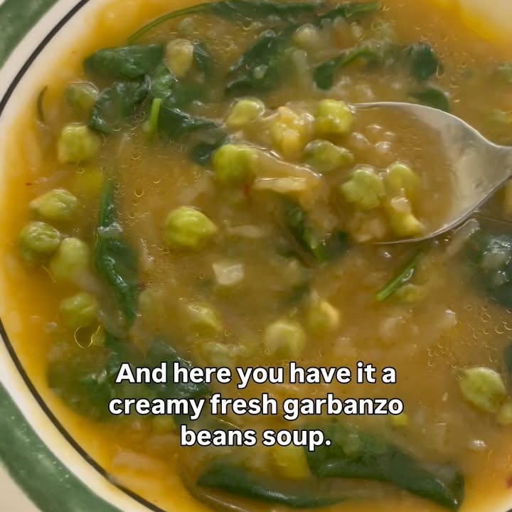 Instagram post by @italianfoodtherapy for Whole Foods Market. Caption reads: Shelling fresh garbanzo beans takes me straight....