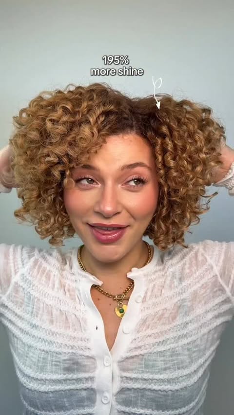 Instagram post by @manesbymell for Aveda. Caption reads: Glass hair, curl edition ✨ Using the @aveda....