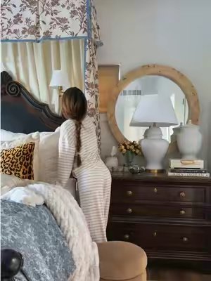 TikTok post by @sincerelysarahhome for nuuds. Caption reads: The coziest set ☁️ @nuuds (5’8 135 wearing a....