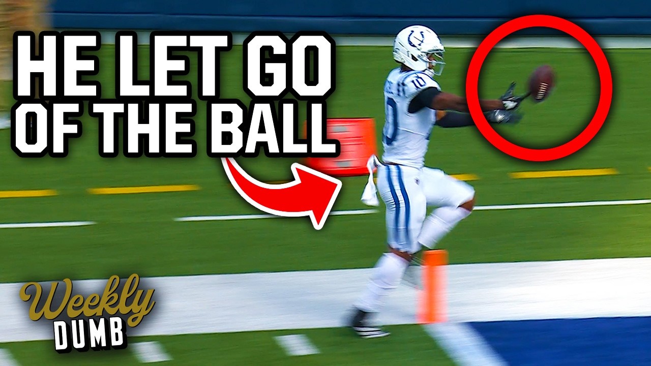 YouTube post by @JomboyMedia for Shady Rays. Caption reads: Colts drop the ball at the goal line & Yankees vs....
