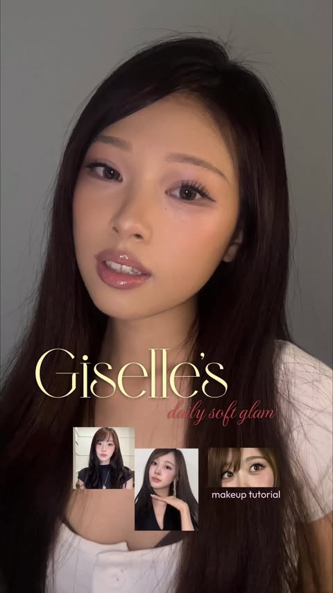 Instagram post by @normieslookbook for OLENS official (EN). Caption reads: the Giselle inspired soft glam makeup tutorial>>....