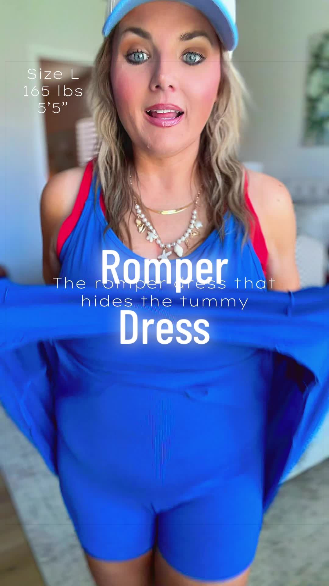 TikTok post by @lifewithheathersahm for OmmigO. Caption reads: #romperdress #dress #dealsforyoudays #SummerVibes....