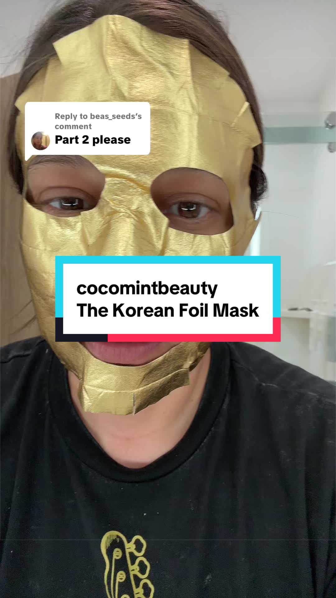TikTok post by @nancygenaroesp for Cocomint Beauty. Caption reads: [...] #GlowSkin #SheetMask #KBeauty....