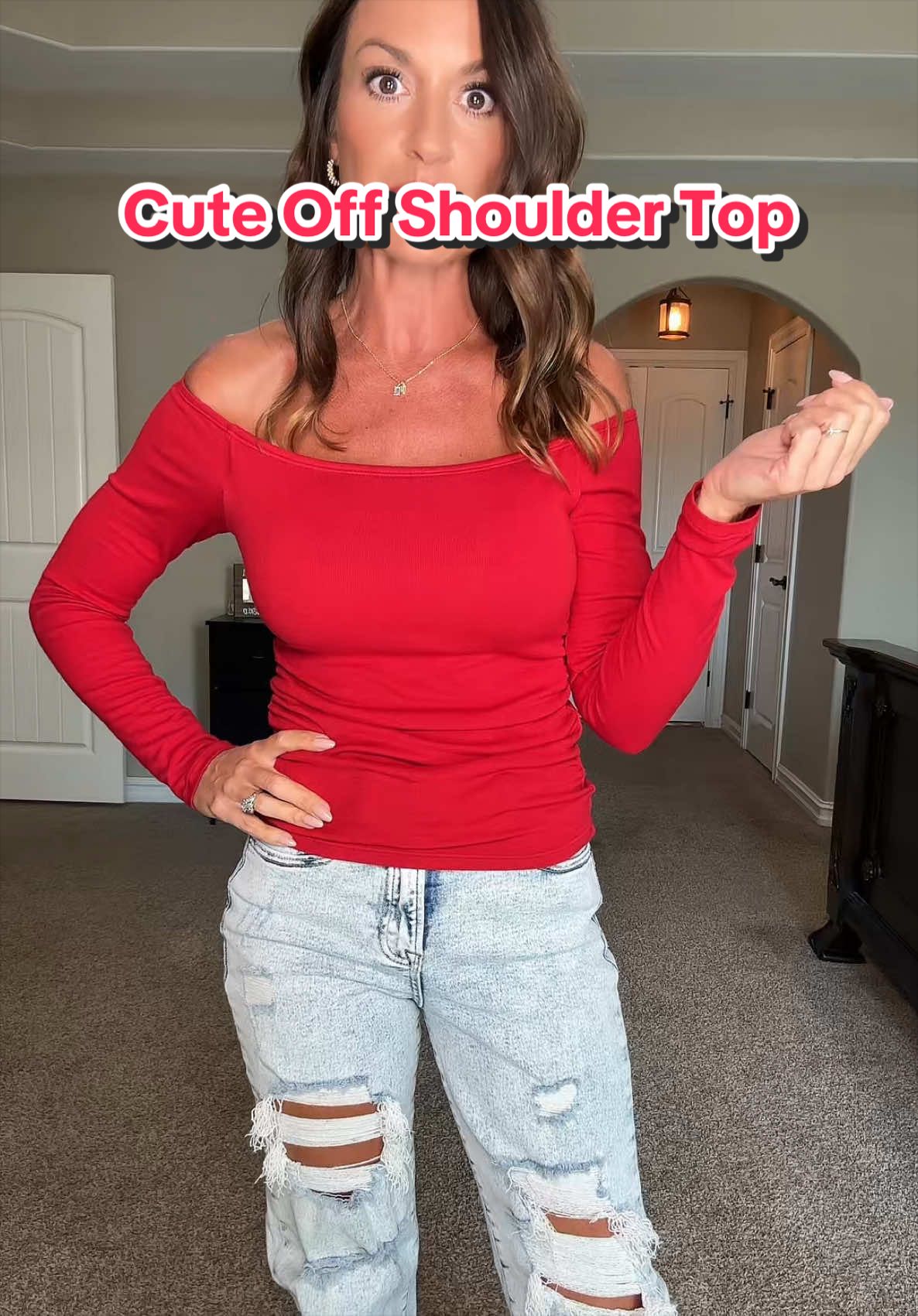 TikTok post by @kim.digital.mompr for ATTRACO. Caption reads: [...] #cutetops #tiktokshopcreatorpicks....